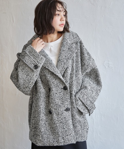 セール】【 notch.by yui 】Re arrival 2025AW ヘリンボーンPコート