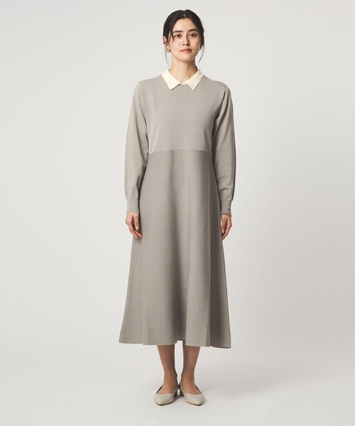 ハイショク エリツキ ニット ワンピース（ワンピース）｜green label