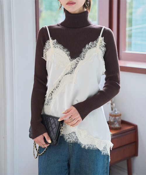 セール】サテンレースキャミソール（キャミソール）｜KOBE LETTUCE