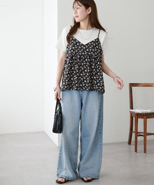 セール】花柄Vネックキャミ（キャミソール）｜DISCOAT（ディスコート