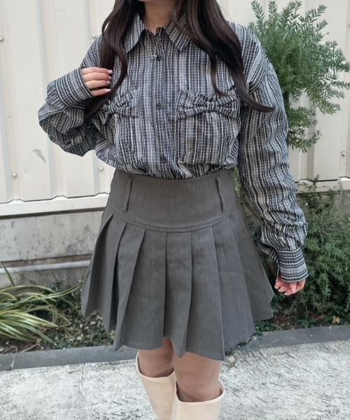 チェックリボンレースptブラウス（シャツ/ブラウス）｜nemne store