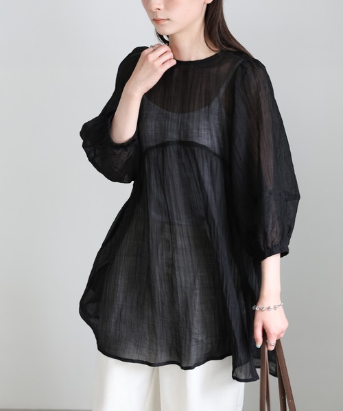 ボリュームスリーブシアーチュニック（シャツ/ブラウス）｜select MOCA
