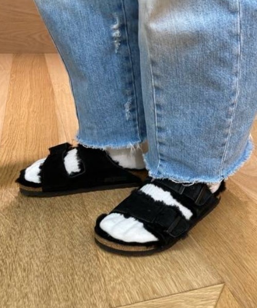 セール】ARIZONA/アリゾナ ファーライナー ブラック (WOMEN)（サンダル