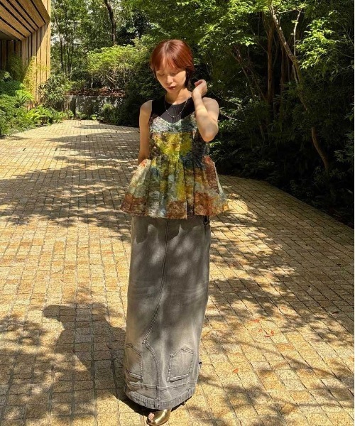 Ameri（アメリ）の「MEDI RACHEL FLUFFY ART CAMISOLE（キャミソール