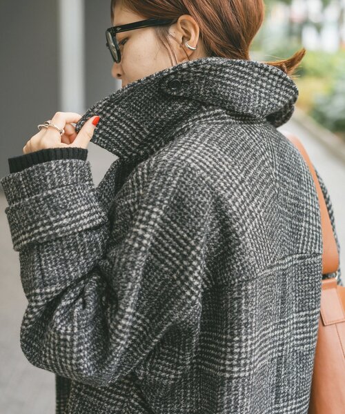 Spick & Span Wスライバーチェックハーフコート38 新品 Spick & Span