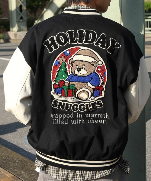 セール】HOOK -original- アメカジサガラ刺繍スタジャンジャケット