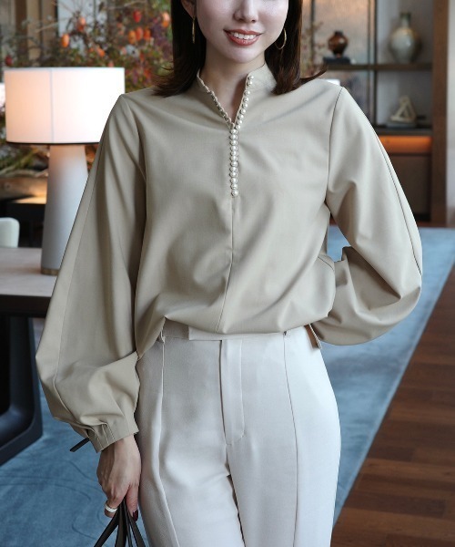 セール】パールトリムブラウス（シャツ/ブラウス）｜anuans（ア