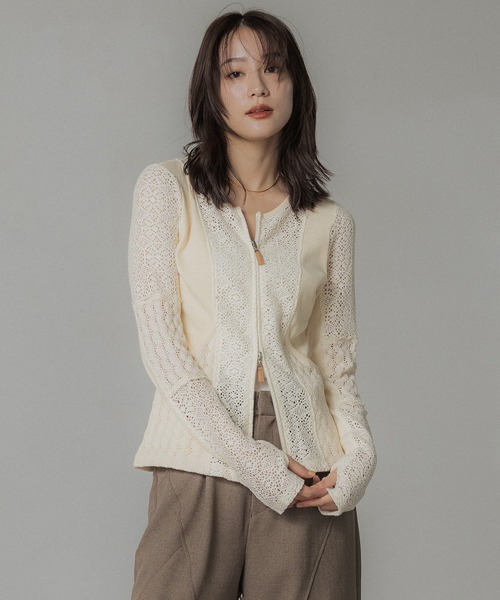 完売間近】コットンレースミックスTOP（カーディガン/ボレロ）｜PUBLIC