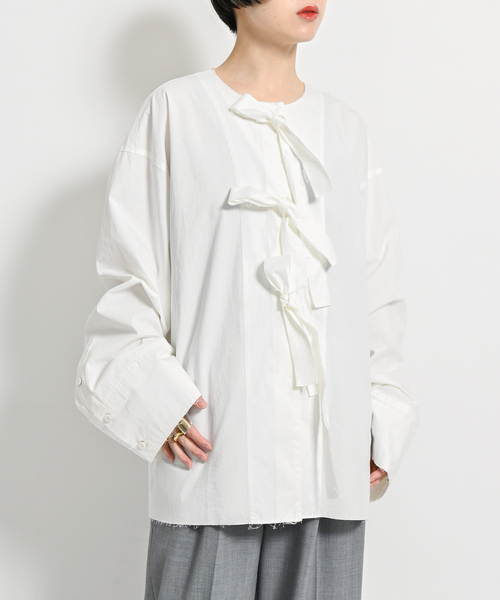 CITYSHOP（シティーショップ）の「FRONT RIBBON ブラウス（シャツ