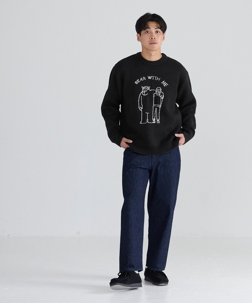 セール】【WEB限定セール】Wジャカード編みイラストニットトップス