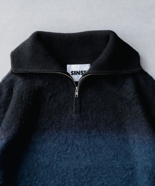 SINSS（シンス）の「Wool blend gradation zip knit / ウールブレンド