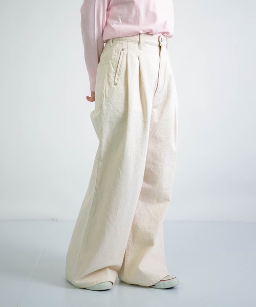 D.M.G / ディーエムジー] 11ozデニム ツータックシックレッグパンツ