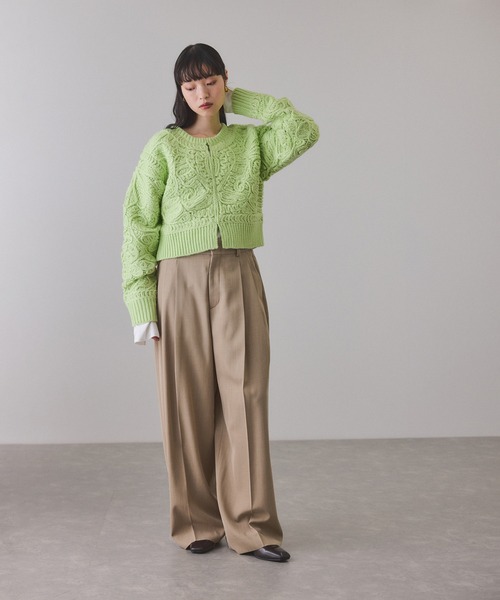 セール】コードレースパターンニットカーディガン（カーディガン