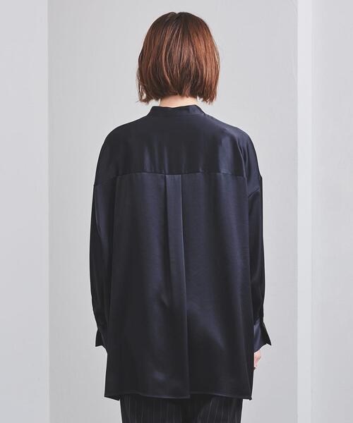 SACRA（サクラ）の「＜SACRA（サクラ）＞サテン バンドカラーシャツ