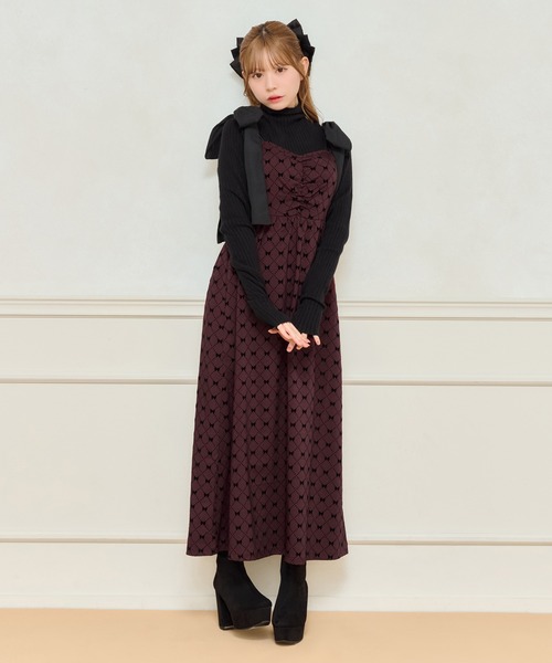 セール】【7周年限定アイテム】リボン柄キャミワンピース【ZOZOTOWN