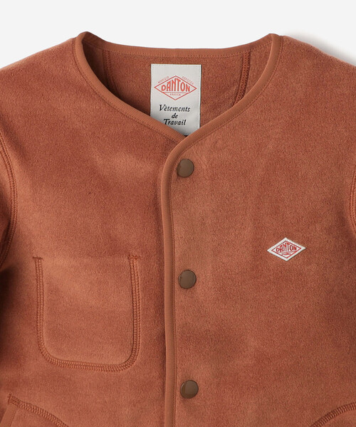 DANTON | キッズ フリース カラーレスジャケット（ノーカラー