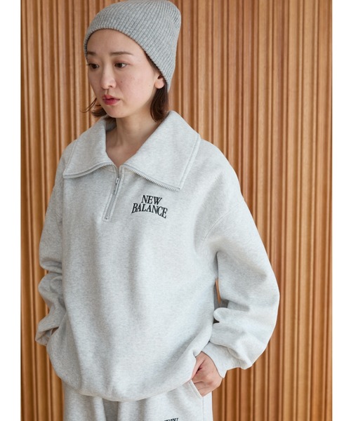 New Balance for emmi】Track side フリースハーフジップ（スウェット