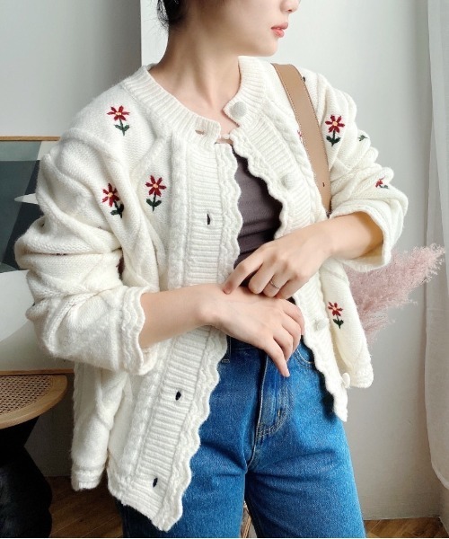 JUMELLE（ジュメロ）の「フラワー刺繍カーディガン（カーディガン