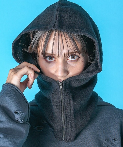 セール】an meets zakka 起毛ジップフードバラクラバ（ネック