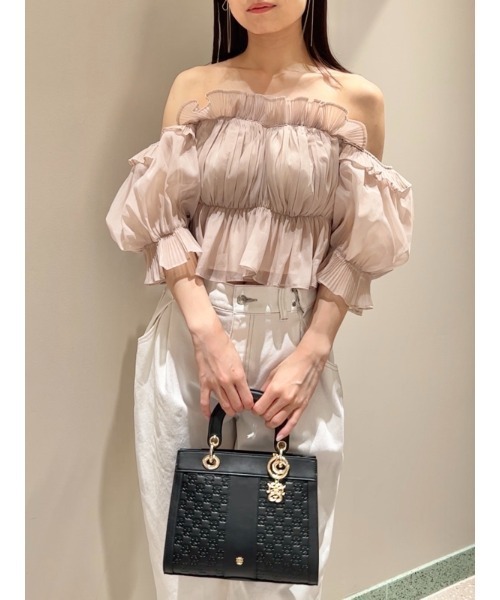 SNIDEL（スナイデル）の「Sustainableギャザーオフショルブラウス