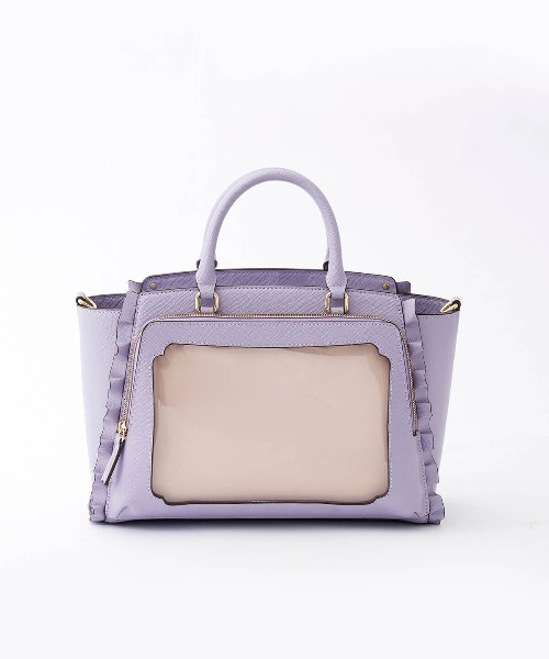 推し事バッグ》クリアポケット付きトートバッグ（ハンドバッグ