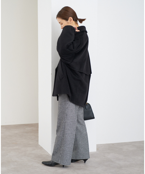 2024AW✨イエナ モヘヤミックスシャギーショートコート ブラック 36