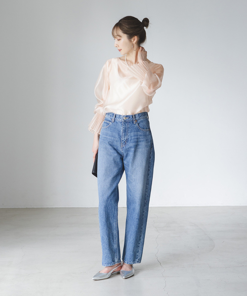 セール】パールシアープリーツカフスブラウス（シャツ/ブラウス