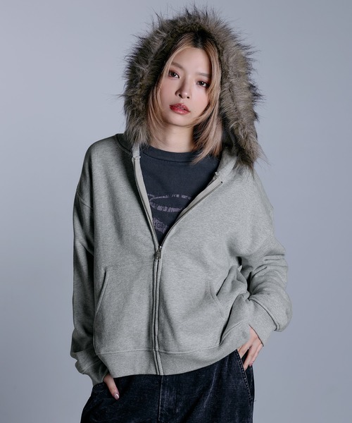 MSG（エムエスジー）の「ヘビーウェイト裏毛ZIPファーパーカー【UNISEX