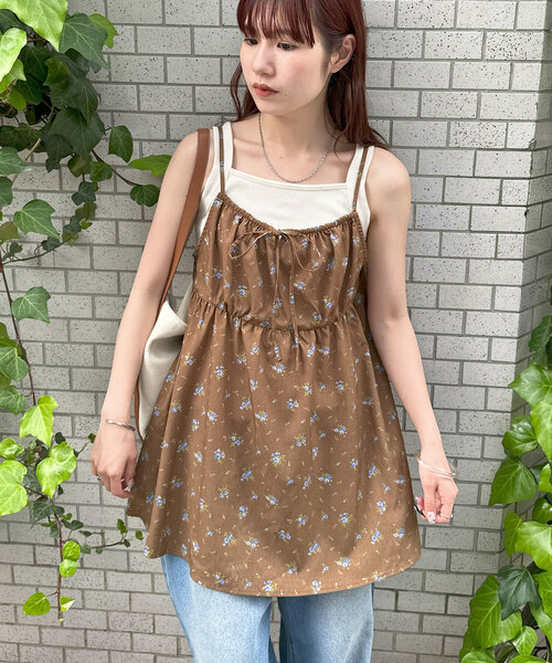 umm.】花柄前リボンキャミチュニック（チュニック）｜DISCOAT（ディス