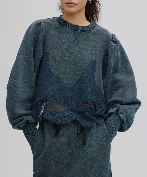 CHEMICAL OVERDYE LACE SWEAT TOP（スウェット）｜Ameri（アメリ）の