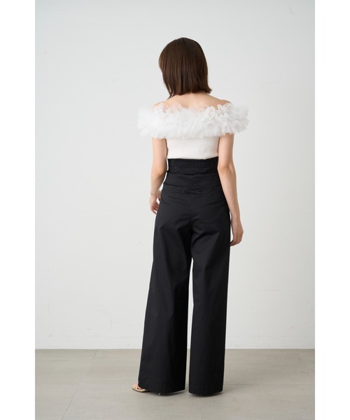 SNIDEL（スナイデル）の「ボリュームチュールドッキングニットプル