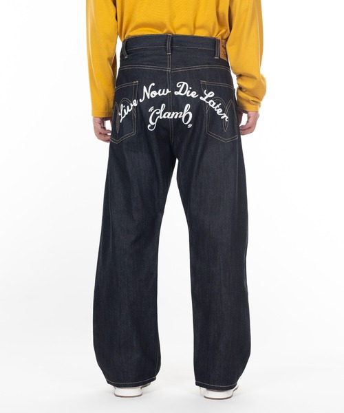 セール】Back Print Baggy Denim / バックプリントバギーデニム