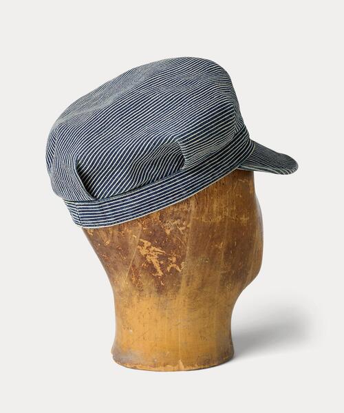 RRL（ダブル アール エル）の「ストライプド ピケ レイルマン キャップ