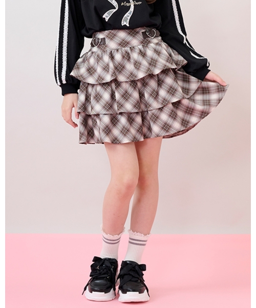 セール】ハートバックルベルトつきティアードスカパン（その他パンツ