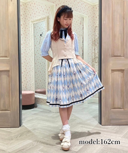 axes femme（アクシーズファム）の「ダイヤ柄襟付きスカ―ト（スカート