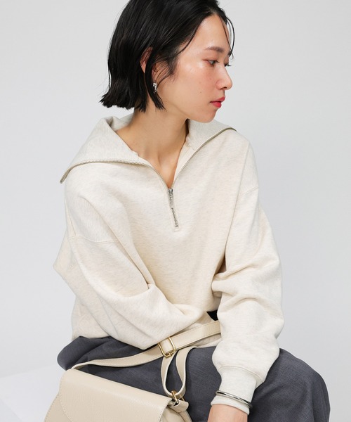 BABYLONE（バビロン）の「裏毛ハーフジッププルオーバー（スウェット