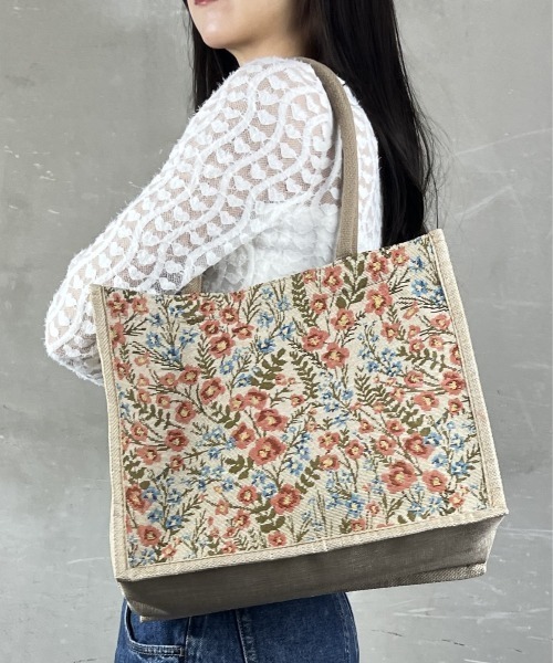 セール】A4サイズ 花柄 大きめトート サブバッグ エコバッグ トート