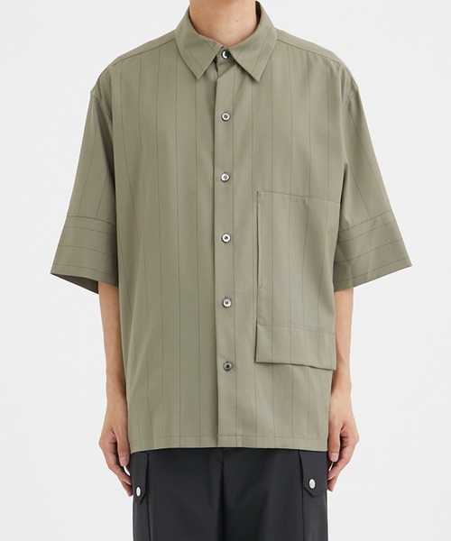 UJOH HOMME / ウジョーオム】別注 Stripe S/S Regular Collar Shirts