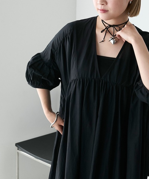 forksy.】オーバーデザインティアードギャザーワンピース forksy