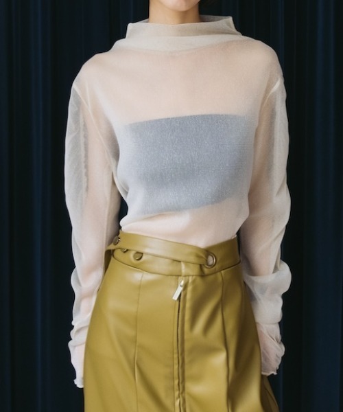 Glitter Sheer Shirring Top/グリッターシアーシャーリングトップ（T