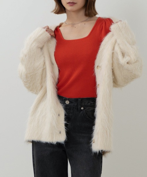 shaggy knit cardigan（シャギーニットカーディガン）（カーディガン