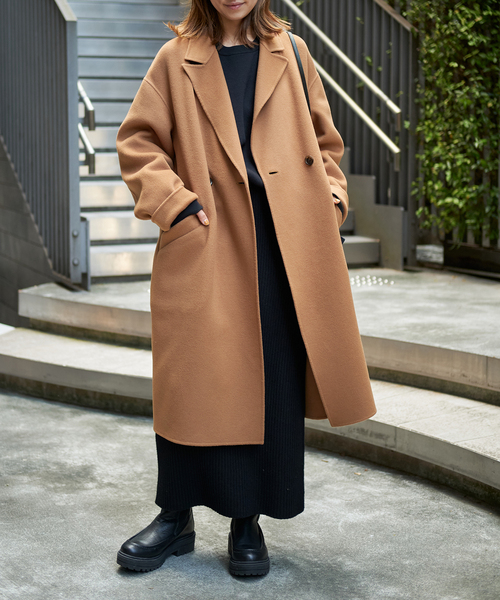 セール】SUPER160sダブルブレストコート（その他アウター）｜FRAMeWORK