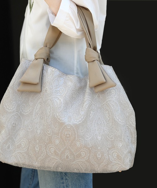 1泊2日もOK 大容量 ペイズリー柄 サブバッグ トートバック（トート