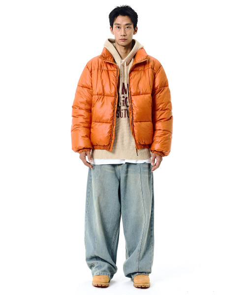 グロッシーデュースダウンジャケット-オレンジ（ダウンジャケット