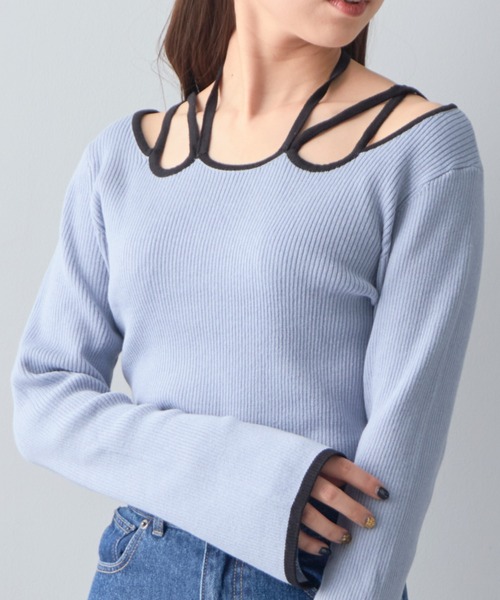 Chico（チコ）の「【2023SS】ホルターネックリブニット（ニット