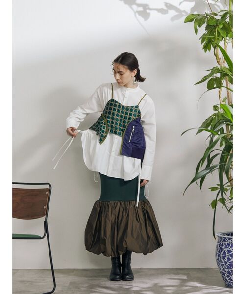 UN3D.（アンスリード）の「ウェーブラインギャザーシャツ（シャツ