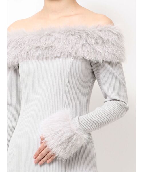 セール】フェイクファーオフショルミニワンピース（ワンピース