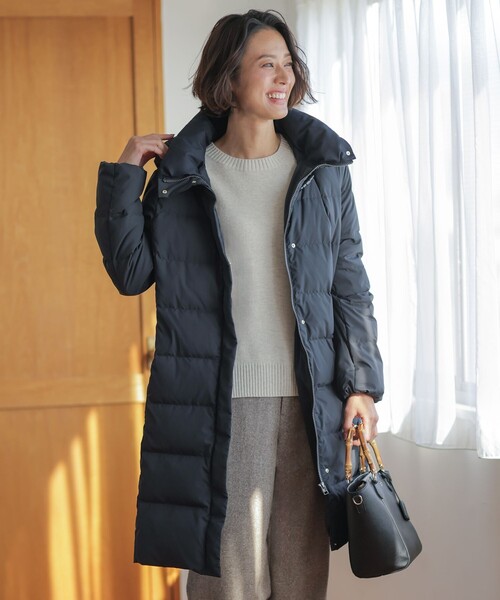 洗える・2way】タフタダウン ロング丈 コート（ダウンジャケット