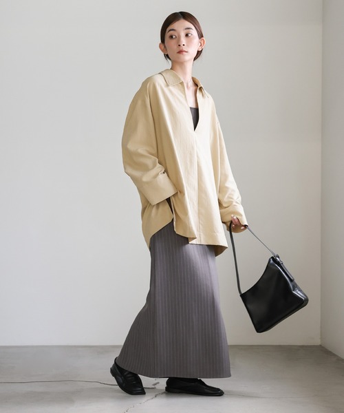 セール】ピーチスキンスキッパーオーバーシャツ（シャツ/ブラウス