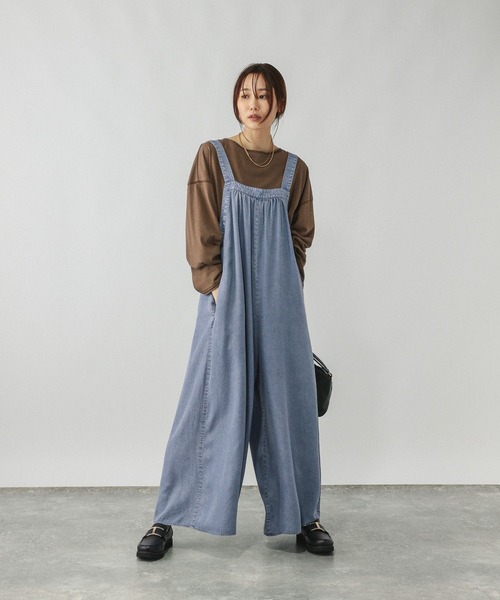 セール】アソートギャザーワイドサロペ/587823（サロペット